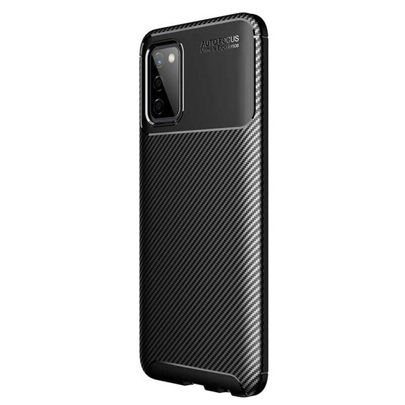 CaseUp Samsung Galaxy A03s Kılıf Fiber Design Siyah 2